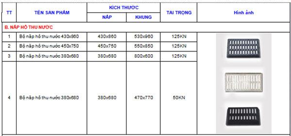 nắp hố thu nước hoàng trung