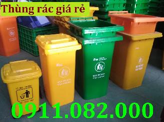  Thùng rác nhựa giá tốt- thùng rác 120l 240l 660l màu xanh, cam giá rẻ tại miền tây- lh 0911082000