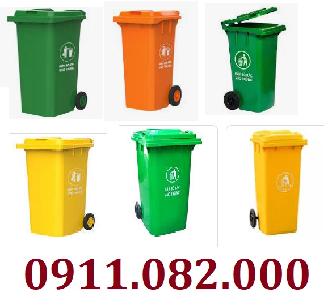  Thùng rác hàng nhập khẩu giá rẻ, thùng rác 120l 240l màu xanh, cam, vàng giá sỉ- lh 0911082000