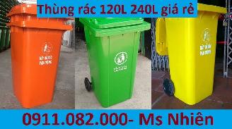  Thùng đựng rác 120L 240L giá rẻ tại cà mau- thùng rác công cộng- lh 0911082000