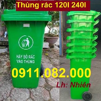  Bán thùng rác công nghiệp, thùng rác nhựa 120l 240l giá sỉ lẻ- lh 0911082000