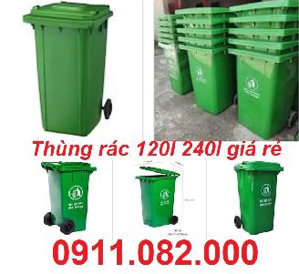  Giảm giá khuyến mãi thùng rác giá rẻ, thùng rác 120l 240l 660l màu xan lh 0911.082.000