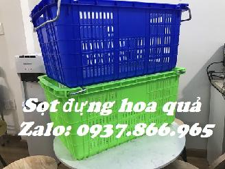 Sóng nhựa hở có quai, sọt nhựa, sọt có quai đựng thực phẩm, sọt dùng nhà hàng đựng b