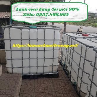 Thùng nhựa IBC 1000l mới, thùng nhựa 1000l cũ, thùng đựng nước công trình